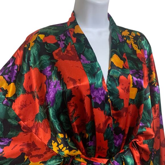 Vintage Victoria Secret Floral Kimono Robe Womens Size L - Picture 2 of 10